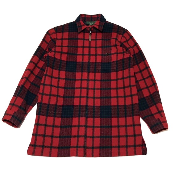 Lauren Ralph Lauren Womens Petite Plaid Tartan Zip Lambswool Shirt Jacket Size S - Picture 1 of 7
